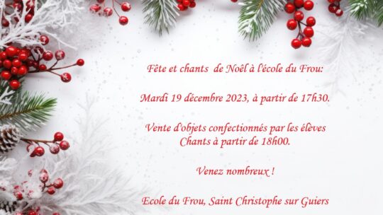 Marché de Noël, Ecole du Frou