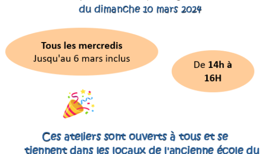 Ateliers créatifs Carnaval